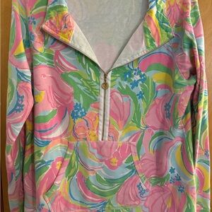 Lilly Pulitzer pop over Colorful Floral Quarter-Zip Jacket